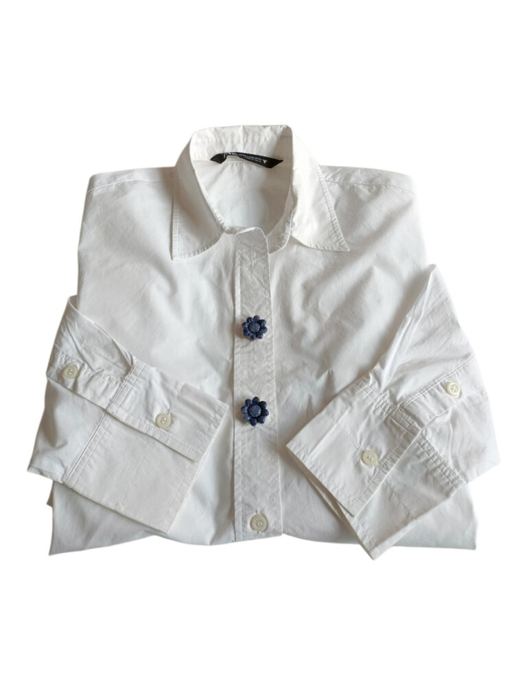 L’Atelier de Patricia - Cache-boutons- Fleur Indigo Glamour – Bleu marine