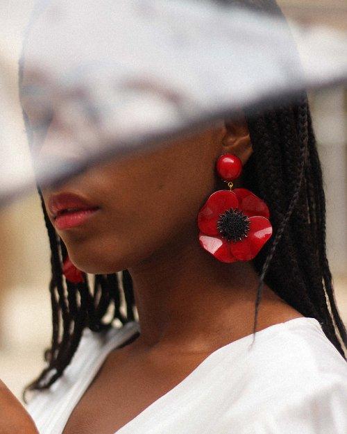 Ciléa Paris - Boucles d’oreilles pendantes Anémone – Grand