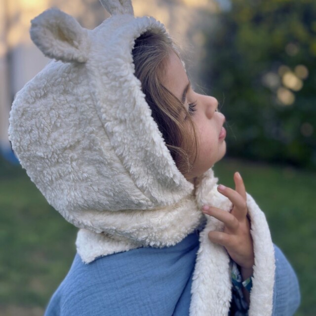 Petit Pote - Poncho bébé enfant – Taille unique / Bleu denim