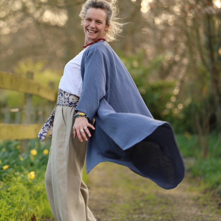 Meta SS25 - Calixte - Double gaze de coton bleu lavande – Unique