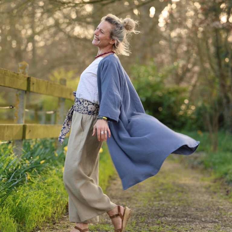 Meta SS25 - Calixte - Double gaze de coton bleu lavande – Unique