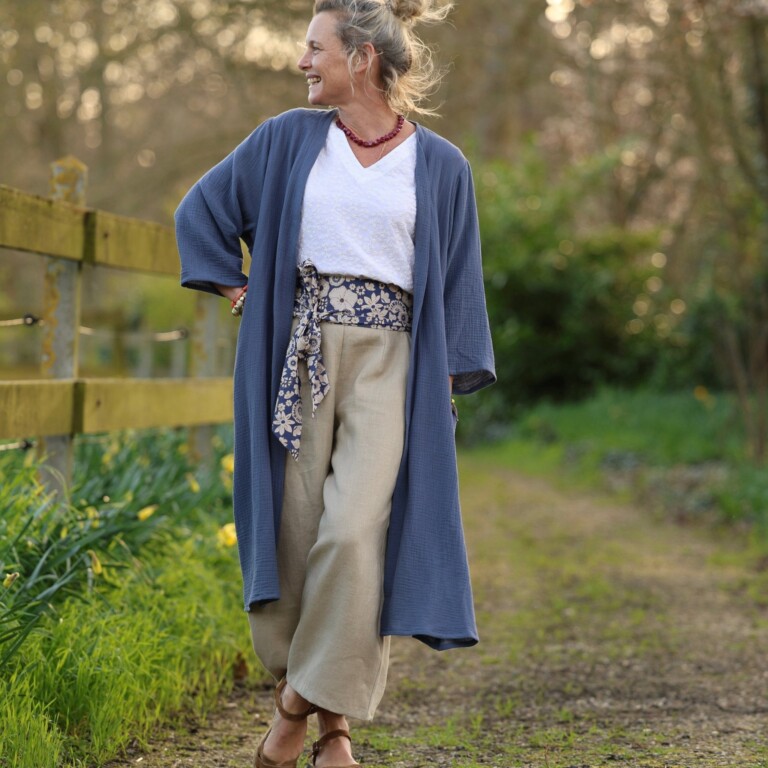 Meta SS25 - Calixte - Double gaze de coton bleu lavande – Unique