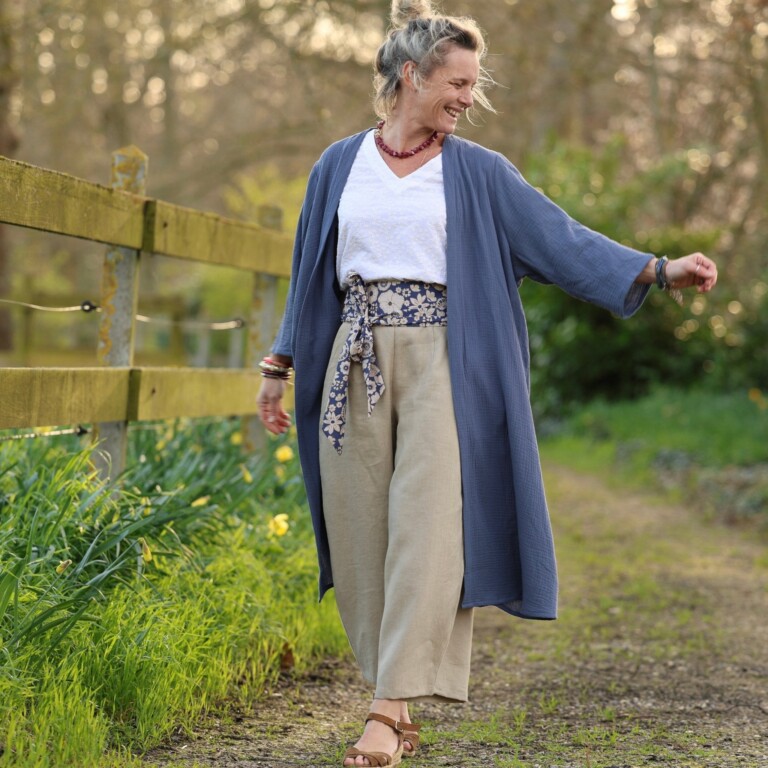 Meta SS25 - Calixte - Double gaze de coton bleu lavande – Unique