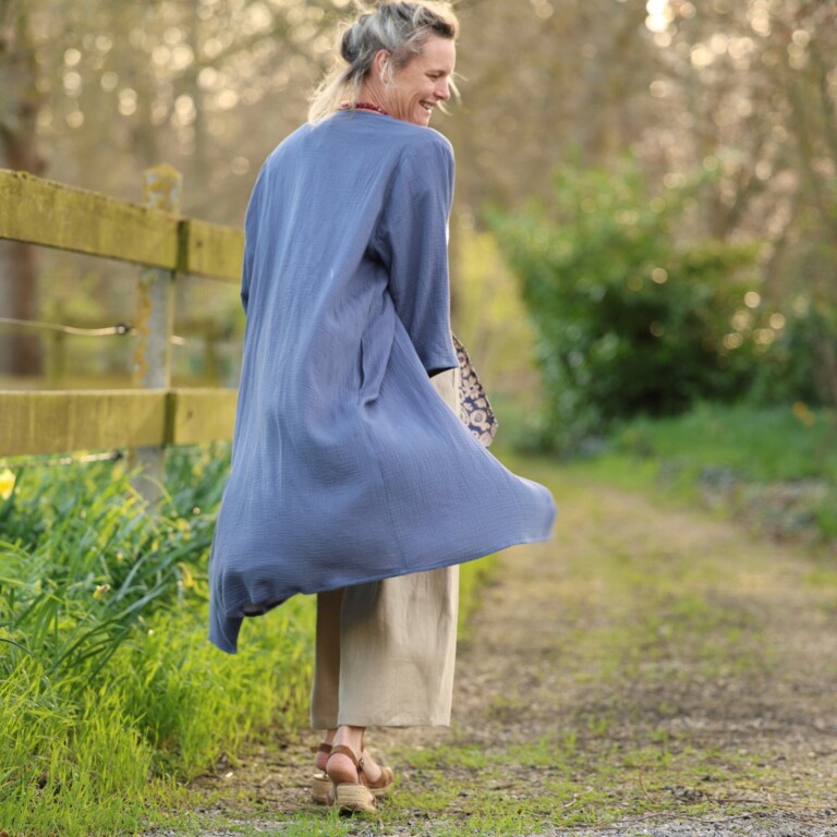 Meta SS25 - Calixte - Double gaze de coton bleu lavande – Unique