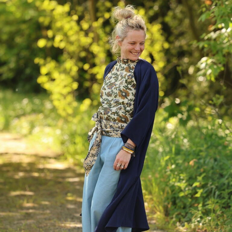 Meta SS25 - Calixte - Double gaze de coton bleu nuit – Taille unique