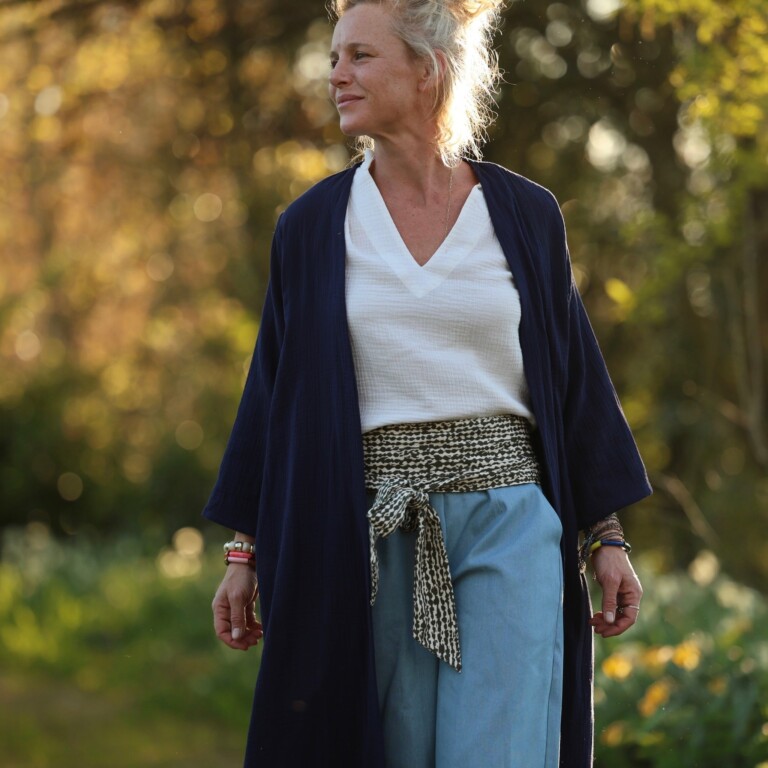 Meta SS25 - Calixte - Double gaze de coton bleu nuit – Taille unique