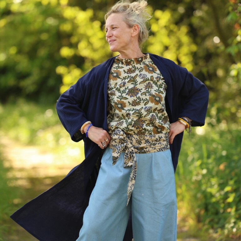 Meta SS25 - Calixte - Double gaze de coton bleu nuit – Taille unique
