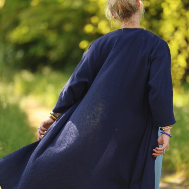 Meta SS25 - Calixte - Double gaze de coton bleu nuit – Taille unique