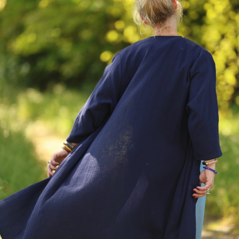 Meta SS25 - Calixte - Double gaze de coton bleu nuit – Taille unique
