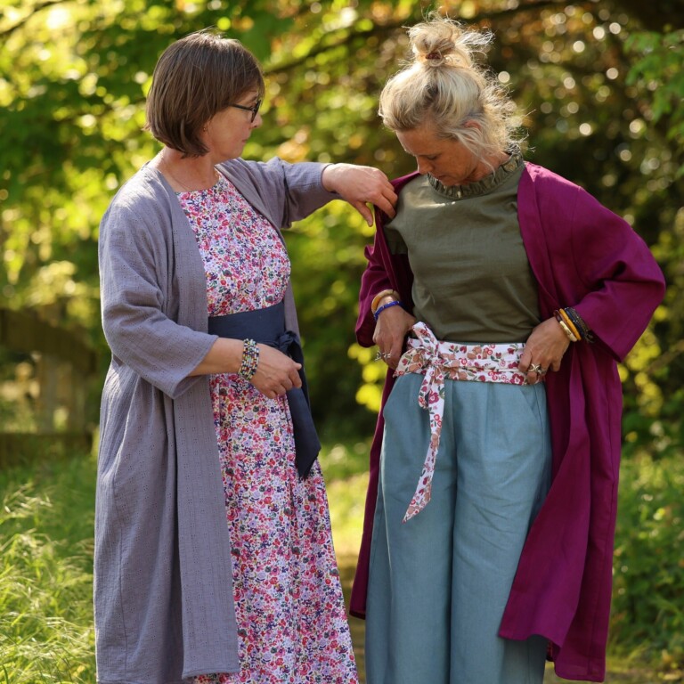 Meta SS25 - Calixte - Double gaze de coton brodé parme – Taille unique