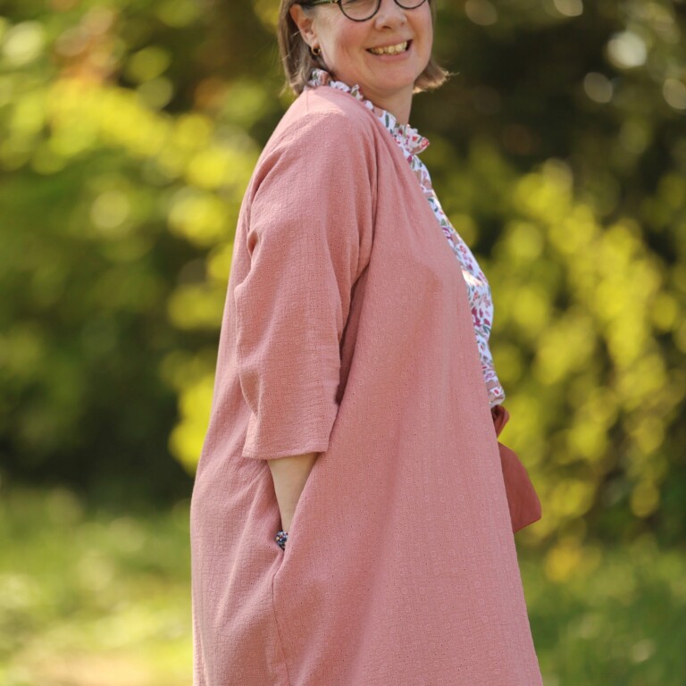 Meta SS25 - Calixte - Double gaze de coton brodé rose boisé – Taille unique
