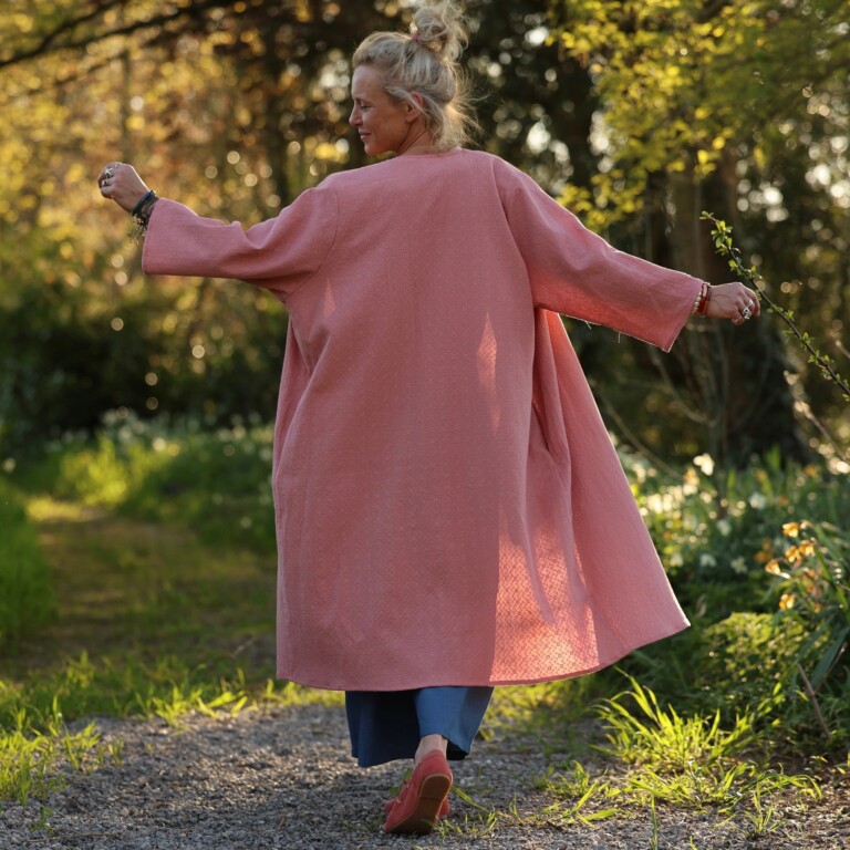 Meta SS25 - Calixte - Double gaze de coton brodé rose boisé – Taille unique