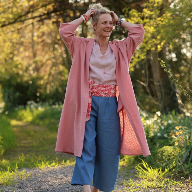 Meta SS25 - Calixte - Double gaze de coton brodé rose boisé – Taille unique