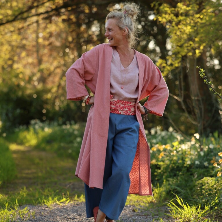 Meta SS25 - Calixte - Double gaze de coton brodé rose boisé – Taille unique