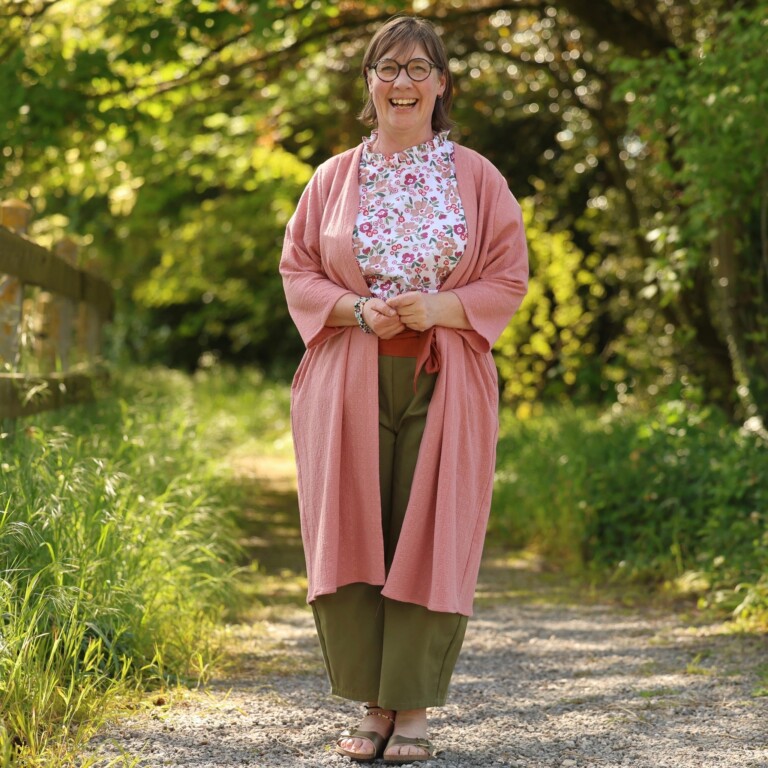Meta SS25 - Calixte - Double gaze de coton brodé rose boisé – Taille unique