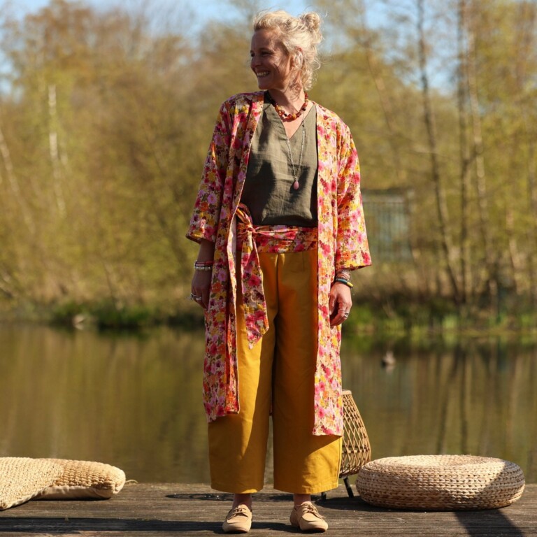 Meta SS25 - Calixte - Double gaze de coton « Fleurs en feu » – Taille unique