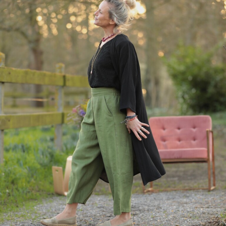 Meta SS25 - Calixte - Double gaze de coton noire – Unique