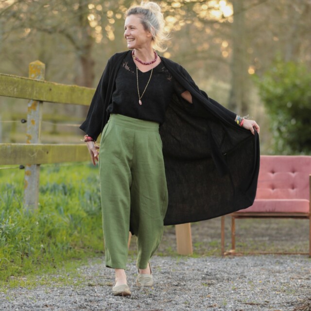 Meta SS25 - Calixte - Double gaze de coton noire – Unique