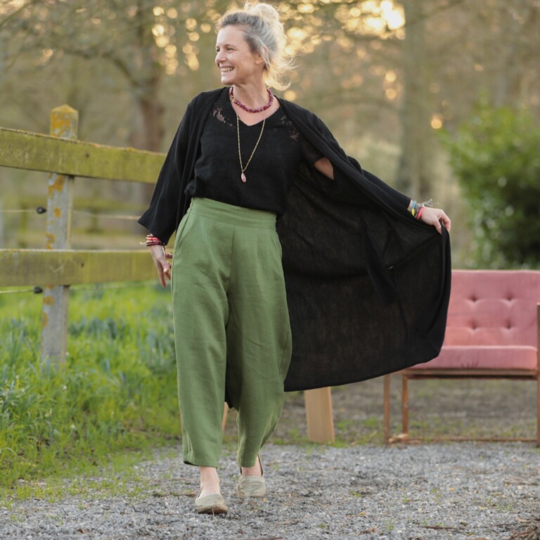 Meta SS25 - Calixte - Double gaze de coton noire – Unique