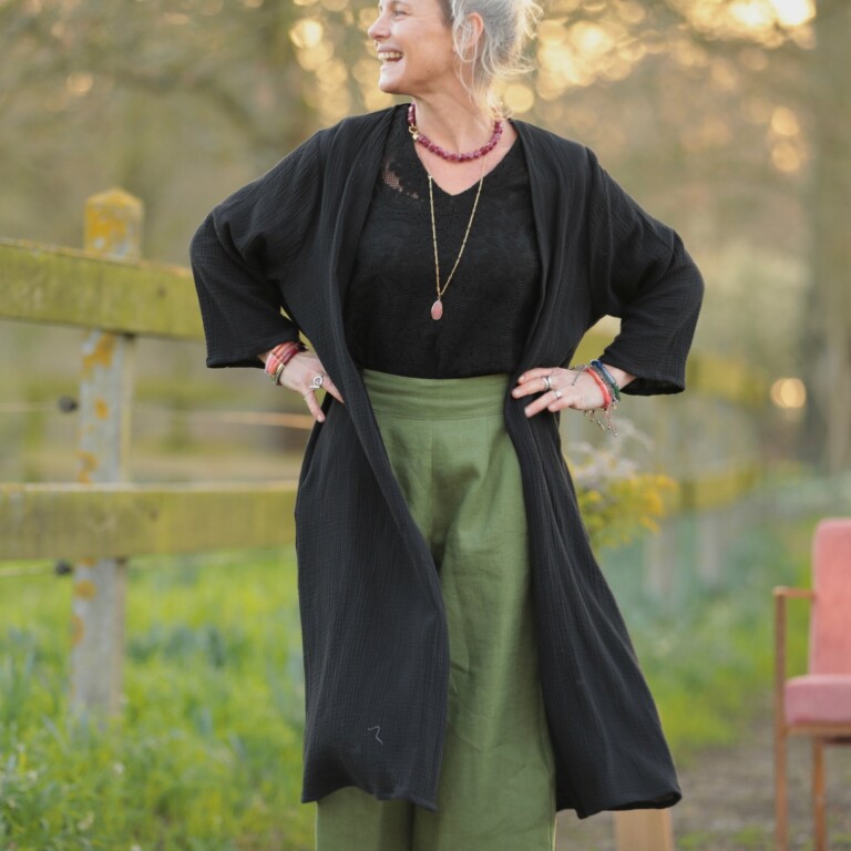 Meta SS25 - Calixte - Double gaze de coton noire – Unique