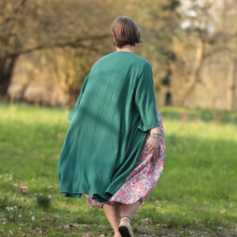 Meta SS25 - Calixte - Double gaze de coton vert printemps – Unique