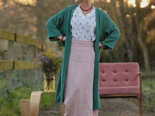 calixte double gaze de coton vert printemps 4172933 Meta SS25 - Calixte - Double gaze de coton vert printemps – Unique