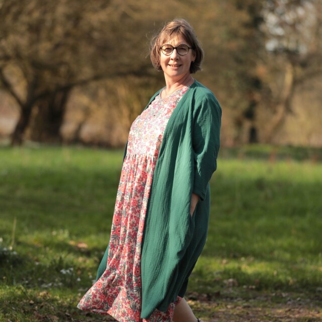 Meta SS25 - Calixte - Double gaze de coton vert printemps – Unique