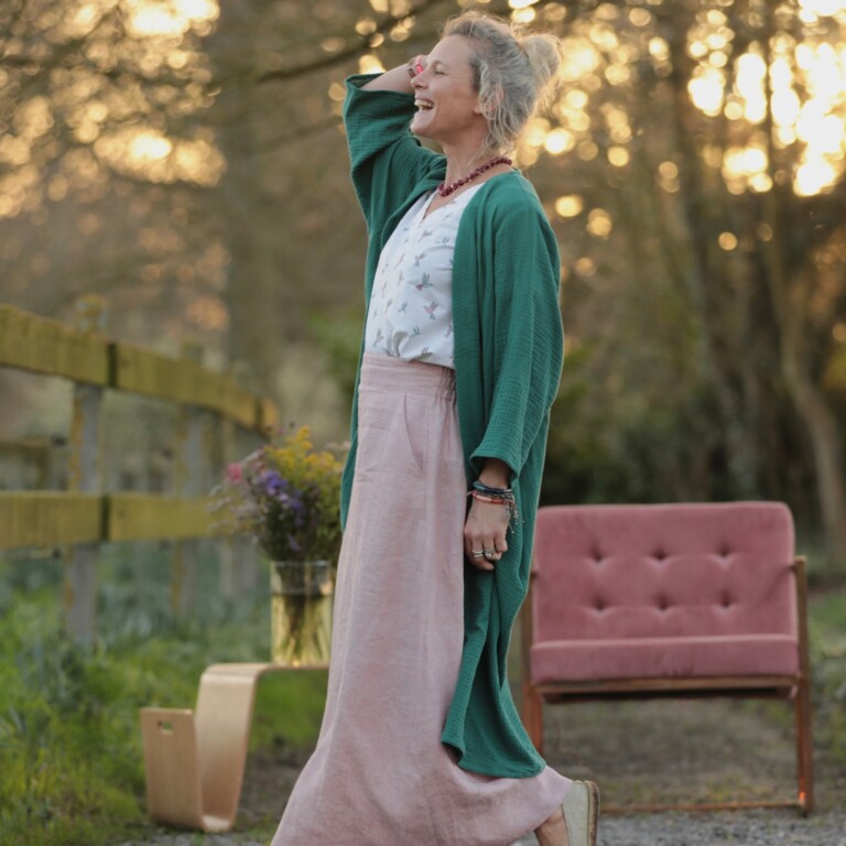 Meta SS25 - Calixte - Double gaze de coton vert printemps – Unique
