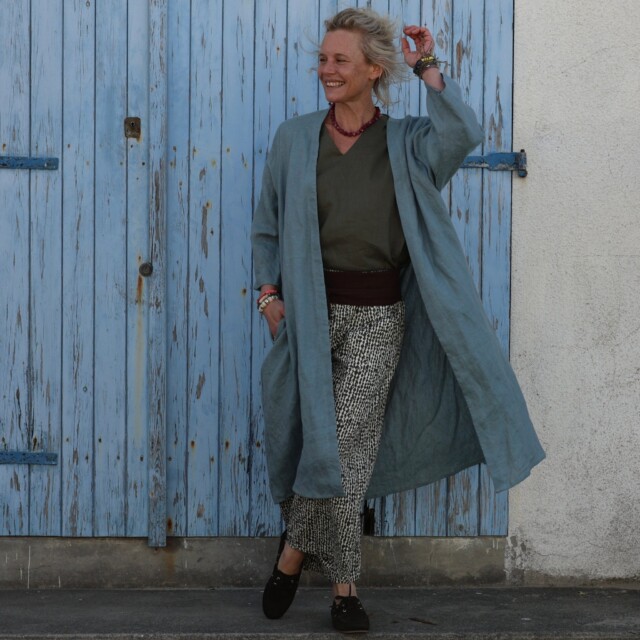 Meta SS25 - Calixte - Lin chiné bleu doux – Taille unique