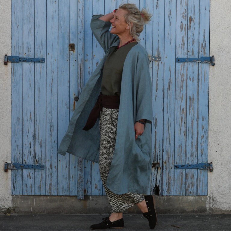 Meta SS25 - Calixte - Lin chiné bleu doux – Taille unique