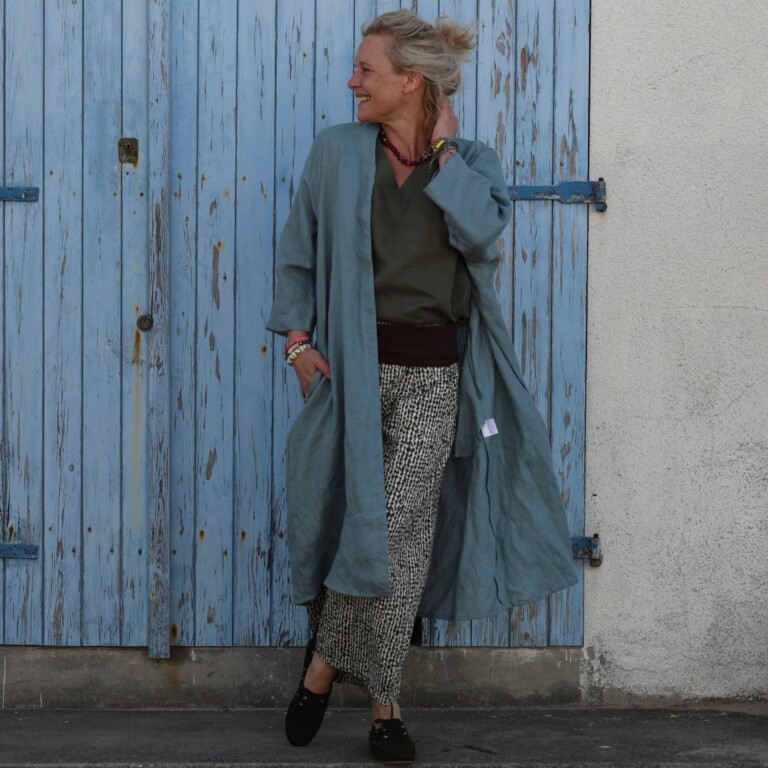 Meta SS25 - Calixte - Lin chiné bleu doux – Taille unique