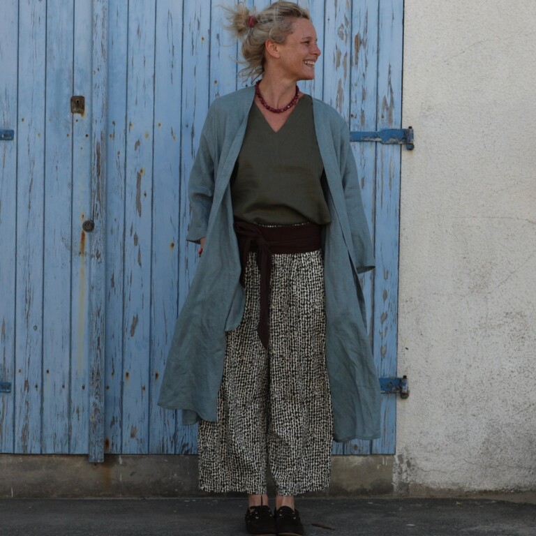 Meta SS25 - Calixte - Lin chiné bleu doux – Taille unique