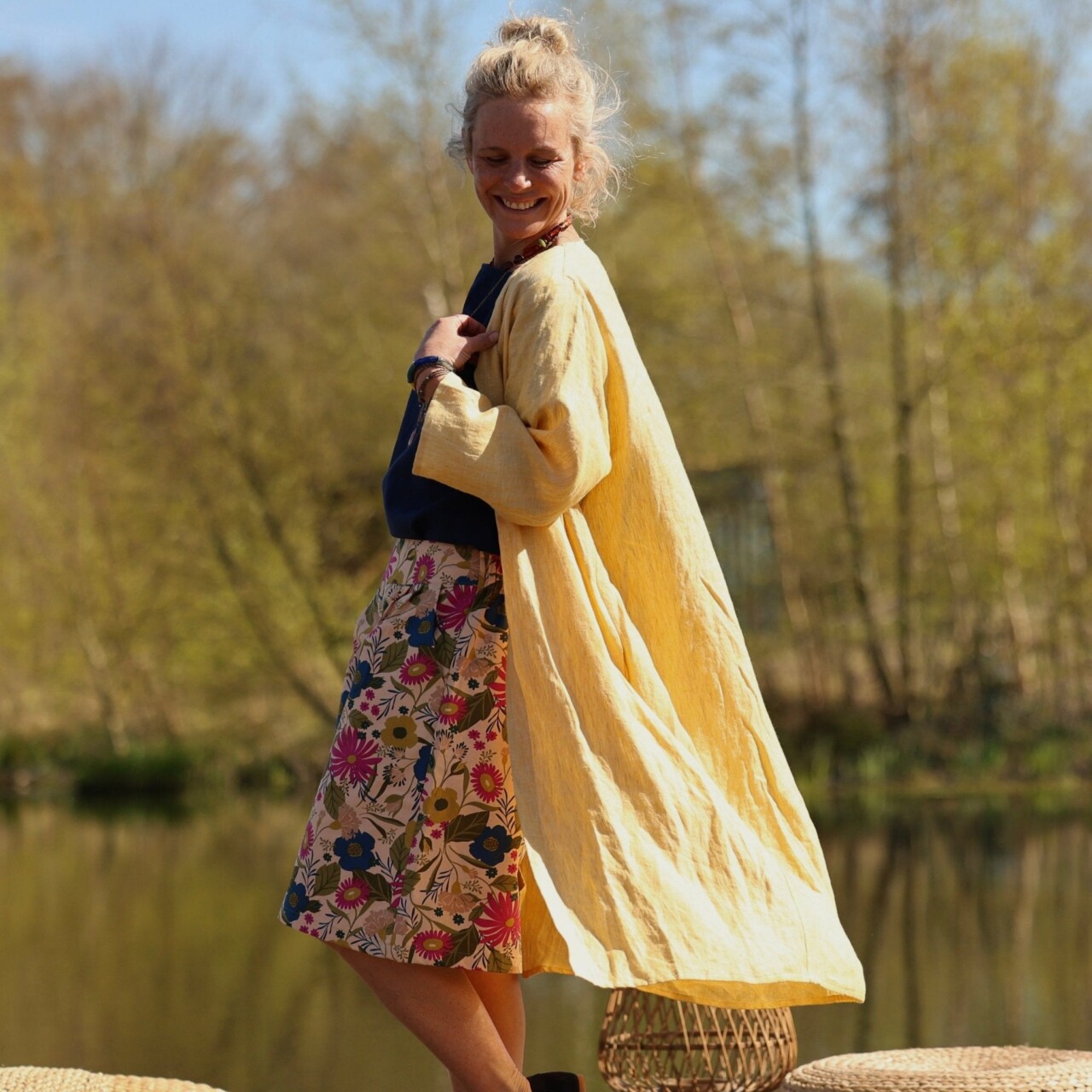 calixte lin chine jaune doux 5329471 Meta SS25 - Calixte - Lin chiné jaune doux – Taille unique