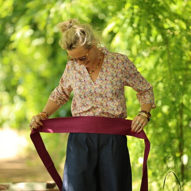 Quintessence - Ceinture Anita - Armuré de coton raisin