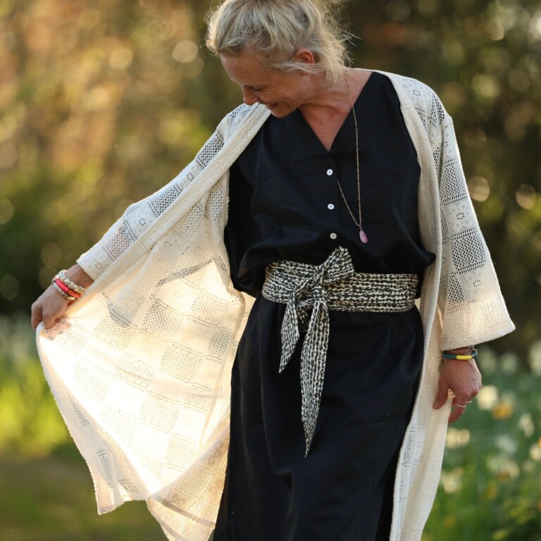 Quintessence - Ceinture Anita – Armuré de coton savane graphique