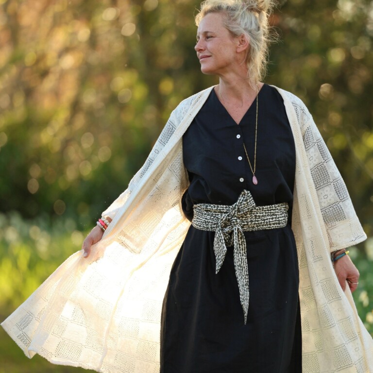 Quintessence - Ceinture Anita – Armuré de coton savane graphique