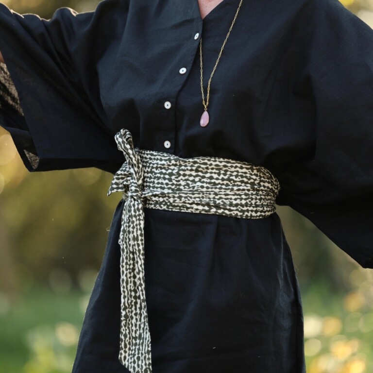 Quintessence - Ceinture Anita – Armuré de coton savane graphique