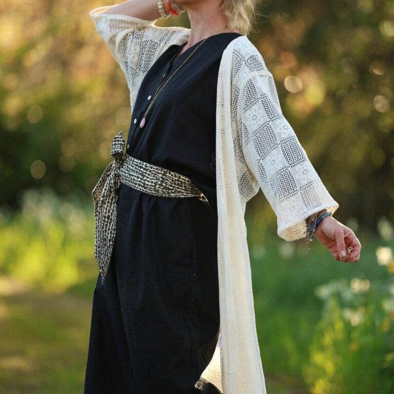 Quintessence - Ceinture Anita – Armuré de coton savane graphique