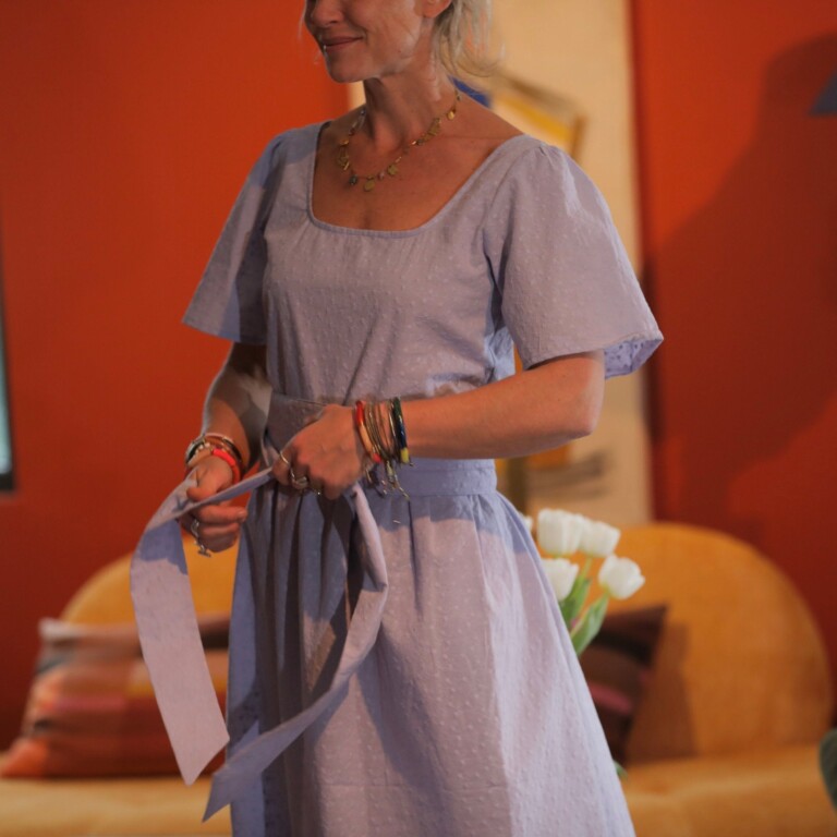Quintessence - Ceinture Anita coton brodé parme