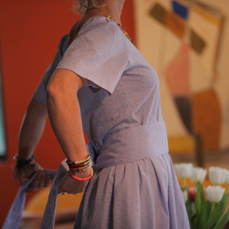 Quintessence - Ceinture Anita coton brodé parme