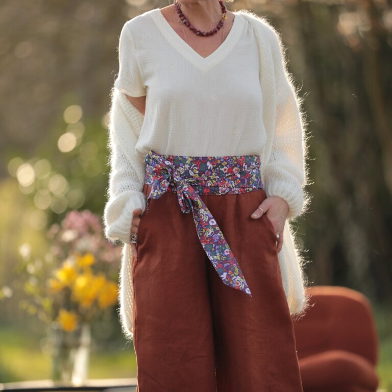 ceinture anita coton floraison amethyste 9900139 Quintessence - Ceinture Anita coton Floraison Améthyste