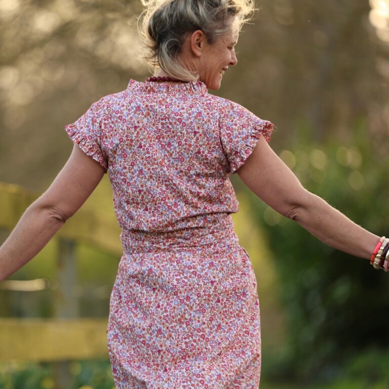 Quintessence - Ceinture Anita -coton “Jardin Corail”