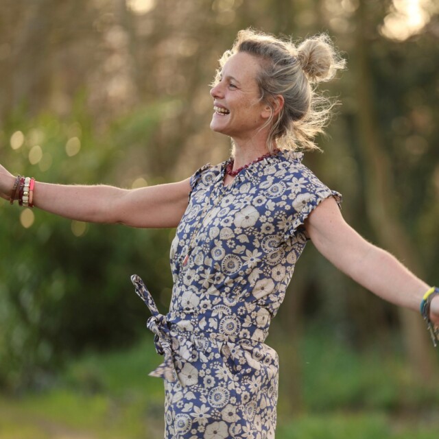 Quintessence - Ceinture Anita -Coton “Jardin Indigo”