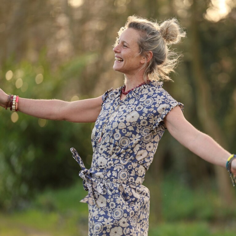 Quintessence - Ceinture Anita -Coton “Jardin Indigo”