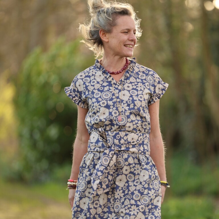 Quintessence - Ceinture Anita -Coton “Jardin Indigo”