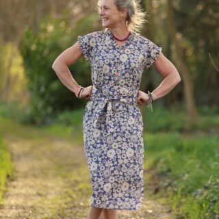 Quintessence - Ceinture Anita -Coton “Jardin Indigo”