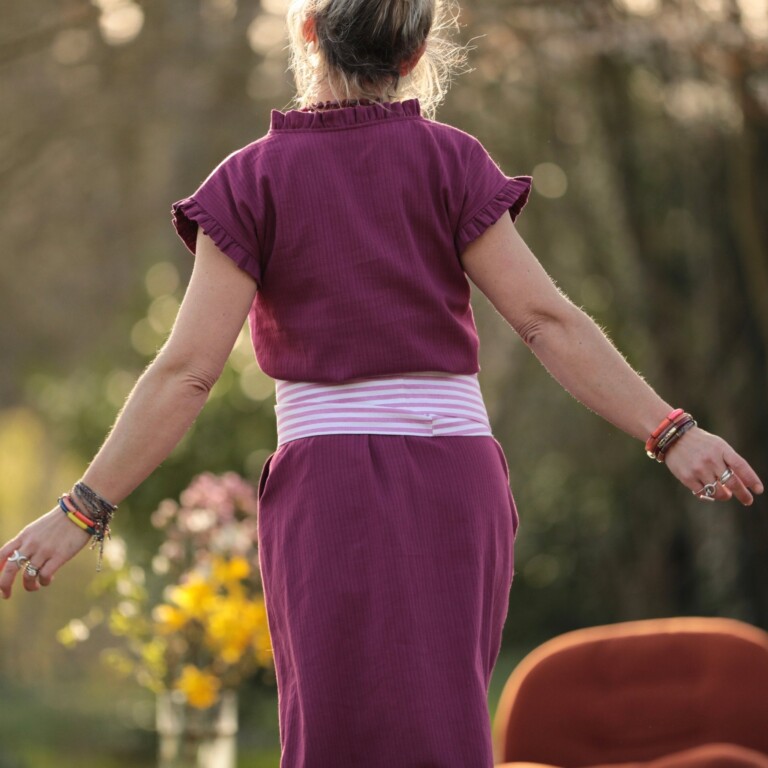 Quintessence - Ceinture Anita - coton rayé figue