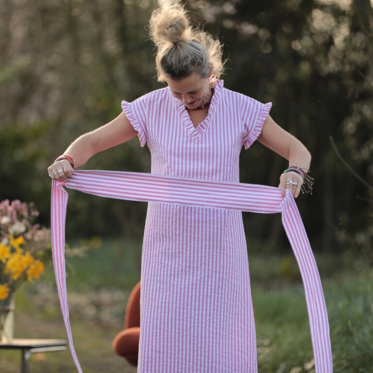 Quintessence - Ceinture Anita - coton rayé figue