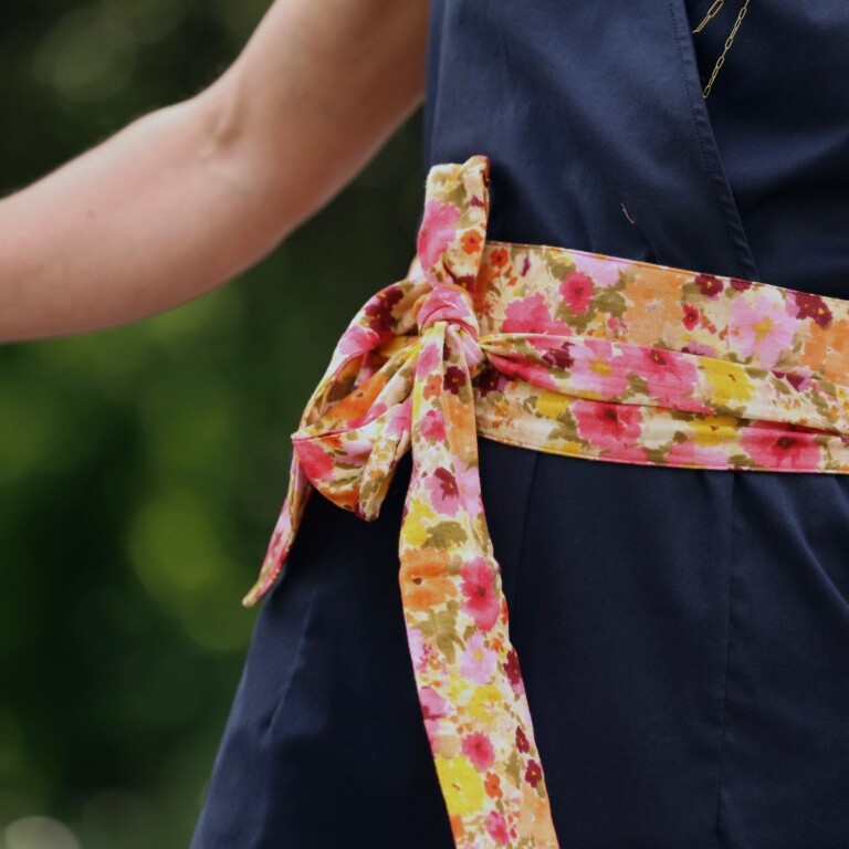 ceinture anita double gaze de coton fleurs en feu 5695973 Quintessence - Ceinture Anita Double gaze de coton "Fleurs en feu"