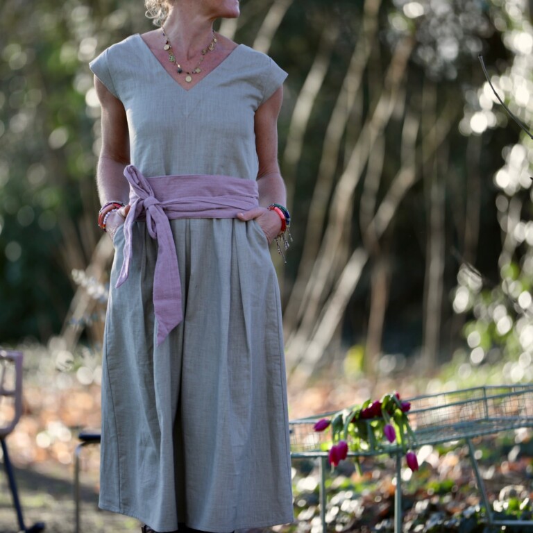 Quintessence - Ceinture Anita double gaze de coton plumetis bois de rose